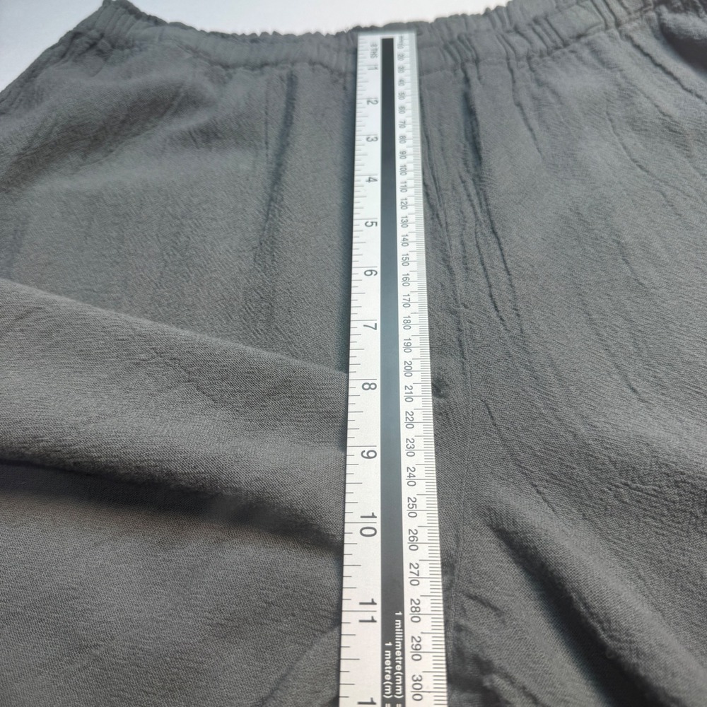 Oh My Gauze Womens Pants Large Greenish Grey Cotton Ruched Drawstring Boho - Picture 7 of 9